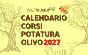 Calendario corsi potatura olivo 2026/2027 con didattica Vaso Policonico